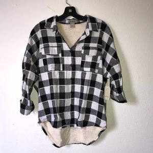 Plaid lined button down shirt